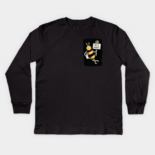 Bee aware Bee (Back Print) Kids Long Sleeve T-Shirt